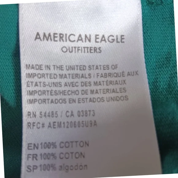 AE Studio Teal and White Short Sleeve Tee Size Medium - Picture 8 of 8